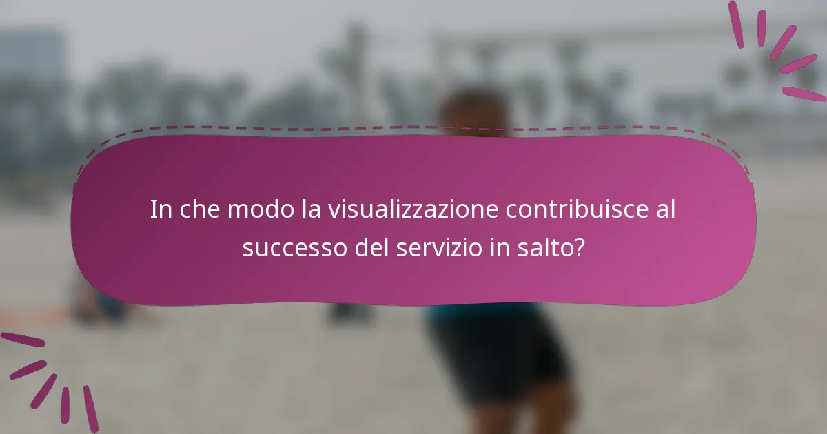 In che modo la visualizzazione contribuisce al successo del servizio in salto?